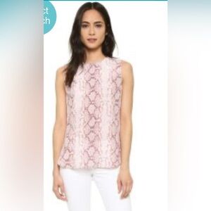 Equipment Femme silk  Sleeveless Tank Blouse Pink
Snakeskin Print Size xs
